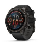   Garmin Fenix 8 AMOLED 47mm Sapphire Karbonszürke DLC Titánium Fekete/Sötétszürke szilikon szíj 