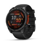   Garmin Fenix 8 AMOLED 47mm Sötétszürke/Fekete szilikon szíj 