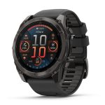   Garmin Fenix 8 AMOLED 51mm Sapphire Karbonszürke DLC Titánium/Fekete-Sötétszürke szilikon szíj 