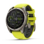   Garmin Fenix 8 SOLAR 47mm Sapphire Titánium/Neonsárga-Grafitszürke szilikon szíj 